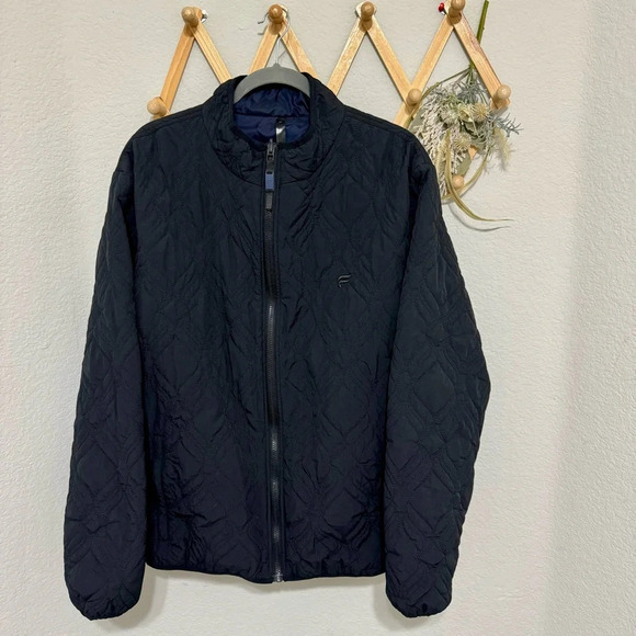 Fabletics Men’s Black and Blue Quilted Reversible Jacket XXL - Picture 5 of 12